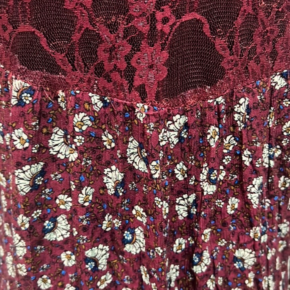 H.I.P tunic blouse marrón with beautiful lace up long sleeve open front size S - Picture 10 of 12